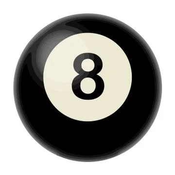 8 magic ball pool eight billiard pool black white snooker illustration Illustrazione stock
