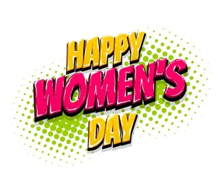 8 march comic text pop art vector Stock Illustration