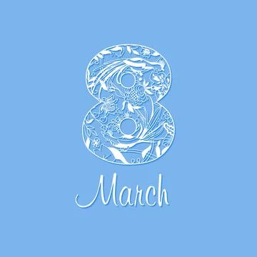 8 March ethnic pattern white-paper Stock-Illustration