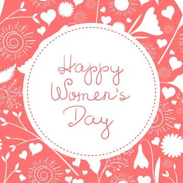 8 March greeting card vector. International woman day background Stock Illustration