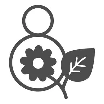 8 march solid icon. Woman day vector illustration isolated on white. Eight with Stock Illustration