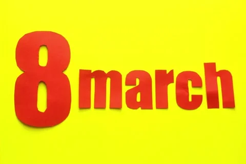 8 March. Text stop motion animation. Stock Footage 148636805