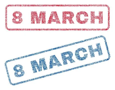 8 March Text Textile Seal Stamp Watermarks Stock Illustration