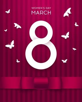 8 March vector greeting card Stock Illustration