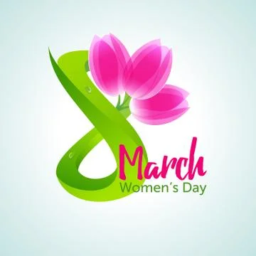 8 march womens day card Stock Illustration