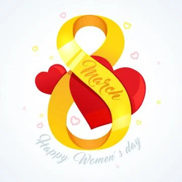 8 march - womens day. Vector greeting card. Gift for 8 March. Stock Illustration