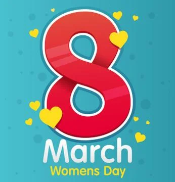 8 march - womens day. Vector greeting card. Gift for 8 March. Stock Illustration