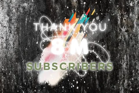 8 Million  subscribers celebration greeting banner with  Gleam Design Stock Illustration