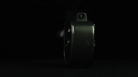 8 mm camera is rotated on a black background loop Stock Footage 34660530
