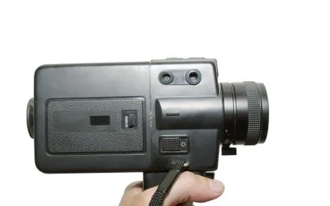 8 mm camera on white background 库存照片