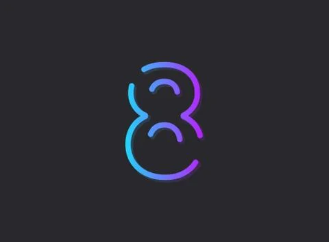 8, modern gradient number. Trendy, dynamic creative style design. For logo, b Stock Illustration