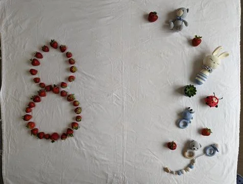 8 months decoration Stock Photos