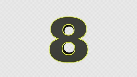 8 Number Explosive Number Animation on Alpha Channel, Loop Stock Footage 319290953