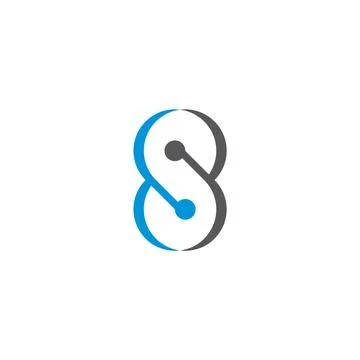 8 number icon eight infinity logo icon Stock Illustration