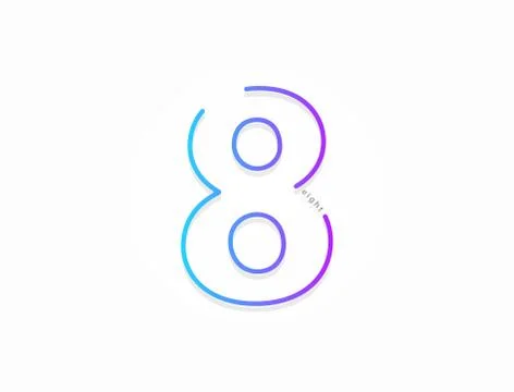 8 number, modern gradient font alphabet. Trendy, dynamic creative style desig Stock Illustration