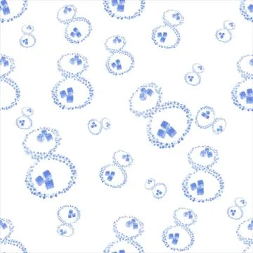 8 numbers made of water drops and ice boxes isolated on white background. H.. Stock Illustration