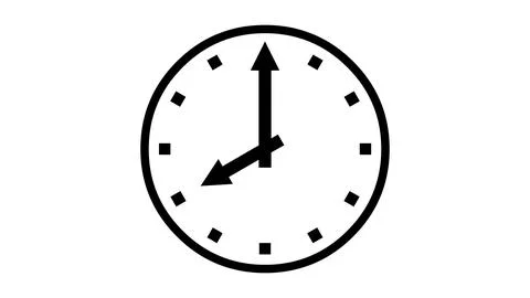 8 O Clock face icon black color in white background Stock Illustration