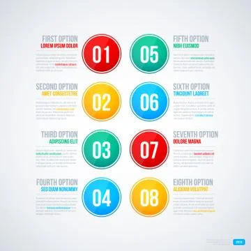 8 options on white background. EPS10 Stock Illustration