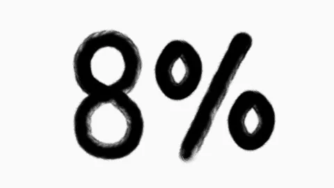 8 Percent Hand Drawn Animation With Brush Stroke For Sale And Business Concept Stock Footage 301249062