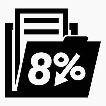 8% reduction in the value of securities. Drop in stock prices. Stock Illustration