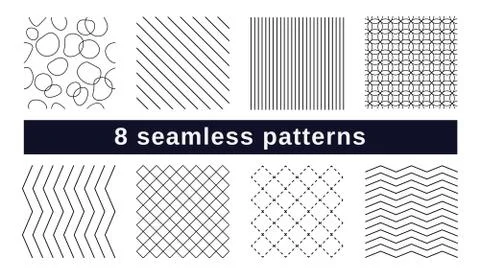 8 seamless patterns Stock Illustration