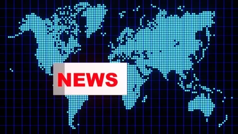 8 seconds moving grid news world map transition Stock Footage 281434499