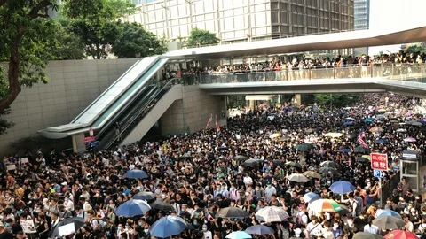 8 Sep 2019  Protester Chanting Pass the act, Free Hong Kong. Congress H.R.3289 Stock Footage