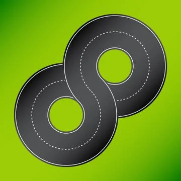 8 shape road. 8 shape road on green Stock Illustration