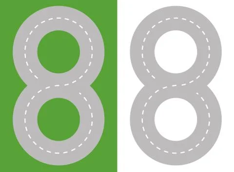 8 shaped Road Illustrazione stock