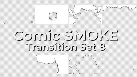 8 Smoke Transitions Comic Stock After Effects