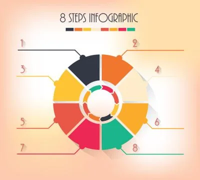 8 steps infographic Stock Illustration