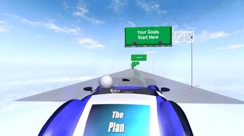8 Steps to a Plan (Driving Animation) Video stock 32904431