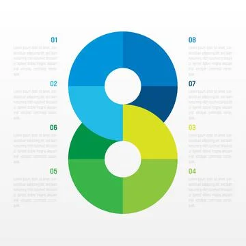 8 steps process modern infographic diagram 스톡 일러스트