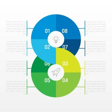 8 steps process modern infographic diagram Stock Illustration