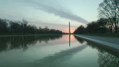 8 SUNRISE REFLECTING POOL WS 8 Stock Footage 273011740