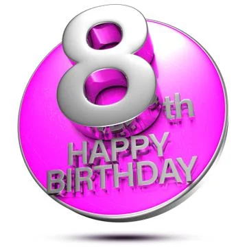 8 th 3D. Stock Illustration