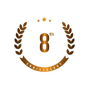 8 Th Anniversary Vector Template Design Illustration Stock Illustration