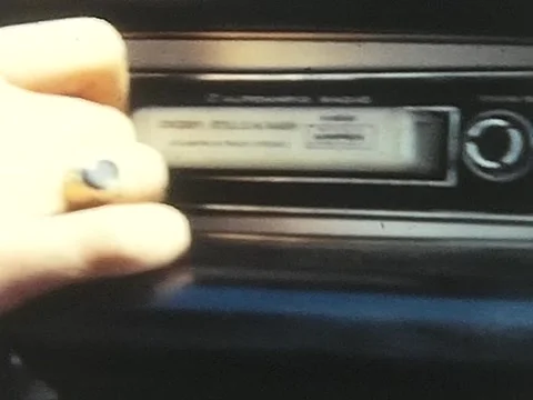 8-Track Loading Tape in Vintage Car Stereo Stock Footage 304781935