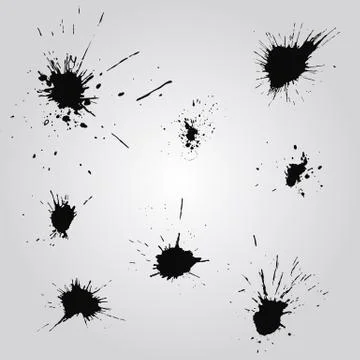 8 vector ink blobs Stock Illustration