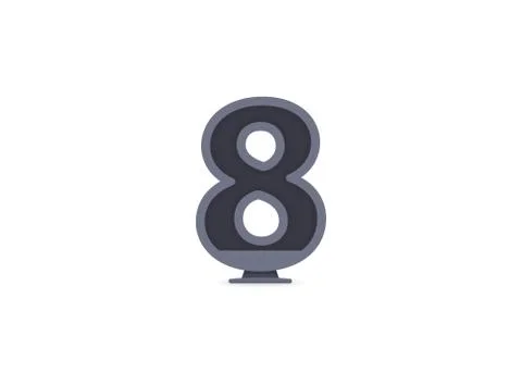 8 vector number design. For logo, brand label, design elements, corporate ide Illustrazione stock