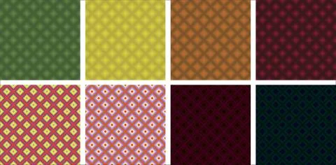 8 Vector Seamless Patterns. Rhombuses. EPS10. Stock Illustration