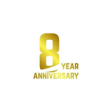 8 Year Anniversary Logo Vector Template Design Illustration Stock Illustration