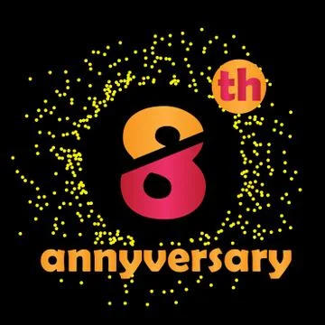 8 Year Anniversary Vector Template Design Illustration - Vector Stock Illustration