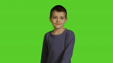 8 year old boy look left Stock Footage 562988