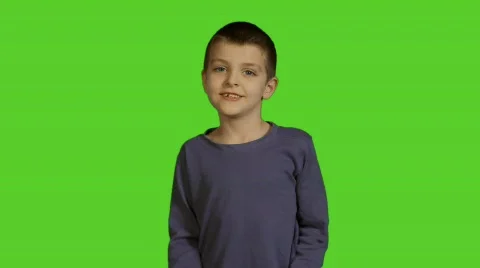 8 year old boy look up Stock Footage 563032
