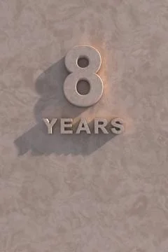 8 years 3d text Stock Illustration