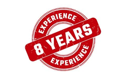 8 Years Experience Rubber Stamp Stock-Illustration