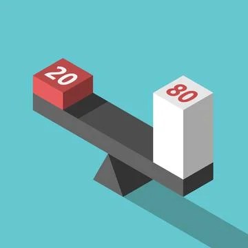 80, 20 blocks balance Stock Illustration