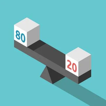 80, 20 cubes balance Stock Illustration