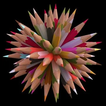 80 Color Pencils 스톡 일러스트